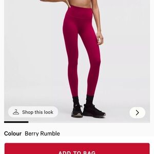 lululemon athletica Berry Rumble High-Rise Wunder train leggings